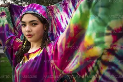 Dress, scarf, skullcap (Doppi)