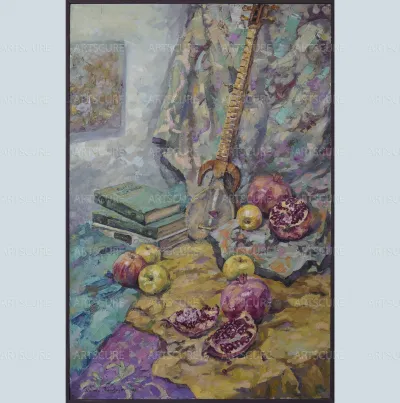 Pomegranate still life