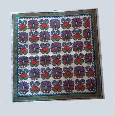 The pillowcase is made on the basis of Shakhrisabz embroidery.